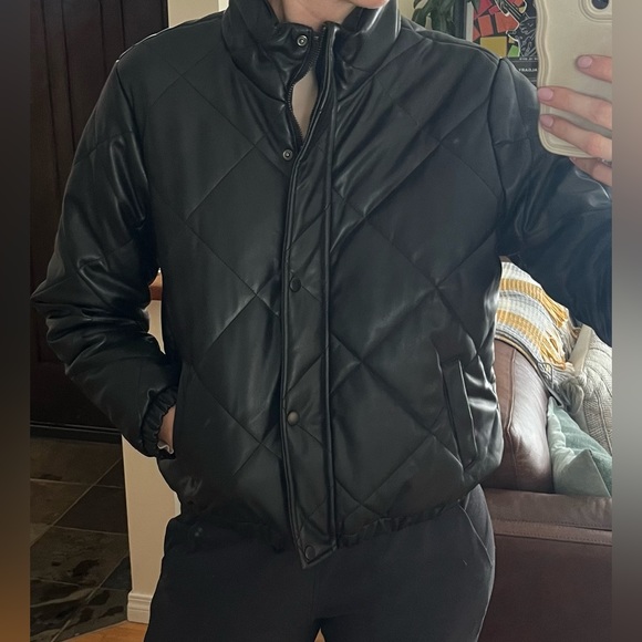Faux leather black bomber - size M - Picture 5 of 5